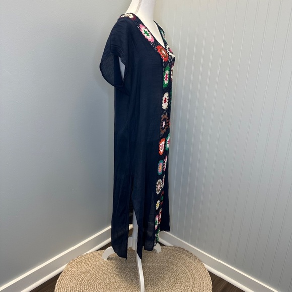 Colorful Semi Sheer Crochet Embroidered Beach Cover up size:OS - Picture 2 of 8